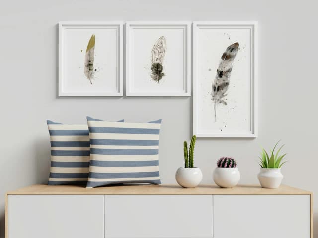 Hawk shown in a room setting