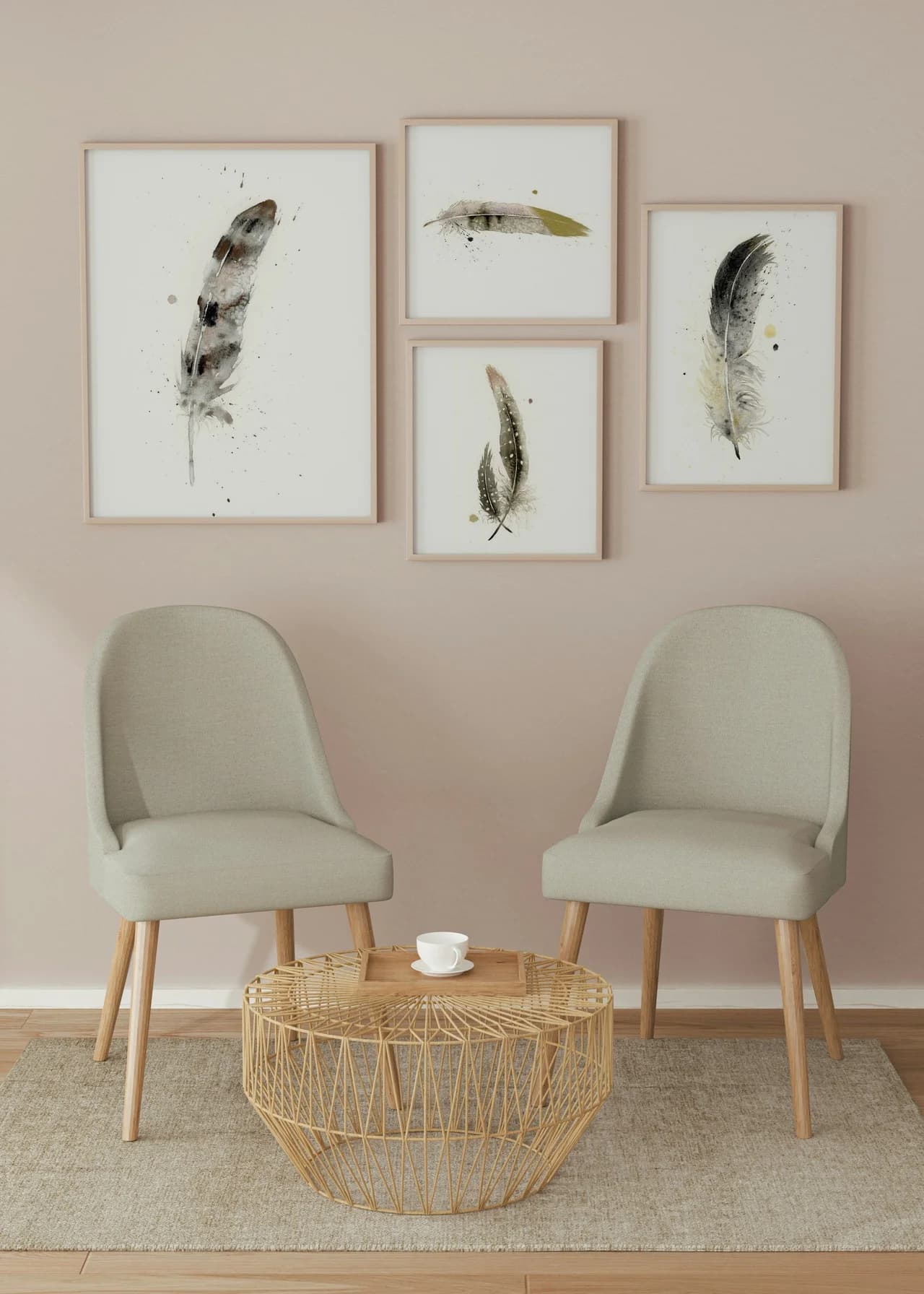 Hawk shown in a room setting