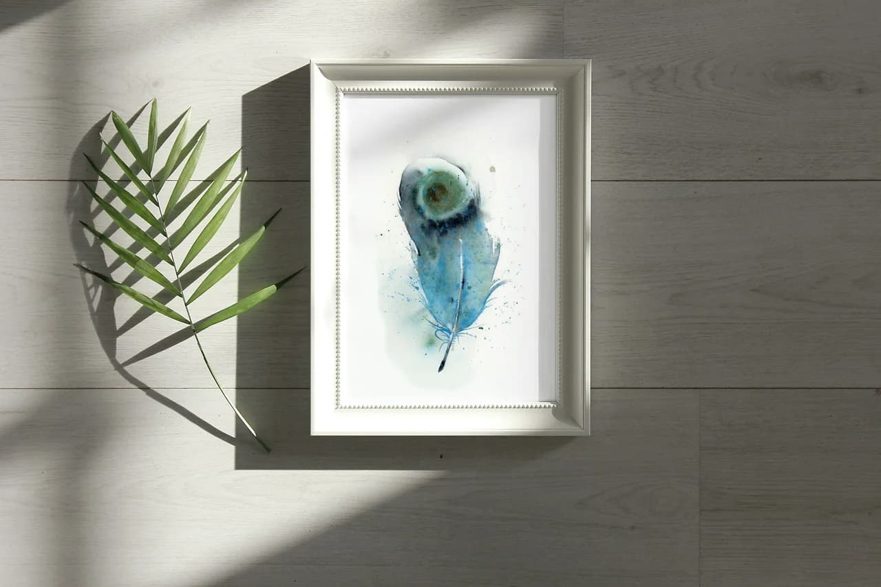 Indian Peafowl shown in a room setting