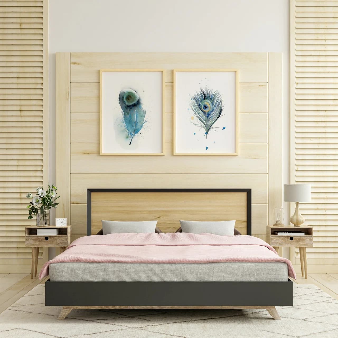 Indian Peafowl shown in a room setting