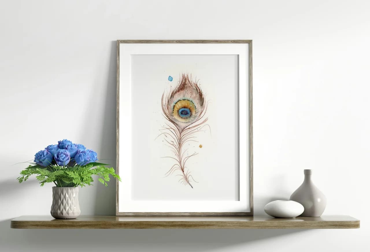 Peacock Inspired shown in a room setting