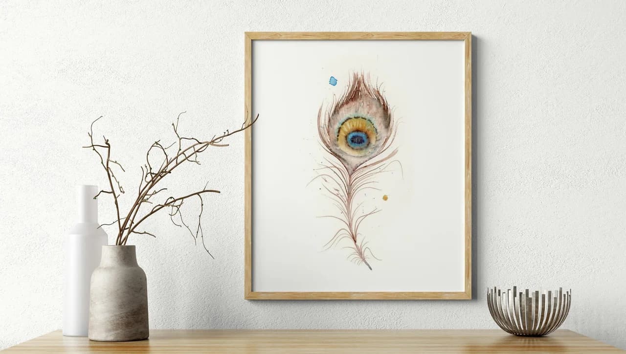Peacock Inspired shown in a room setting
