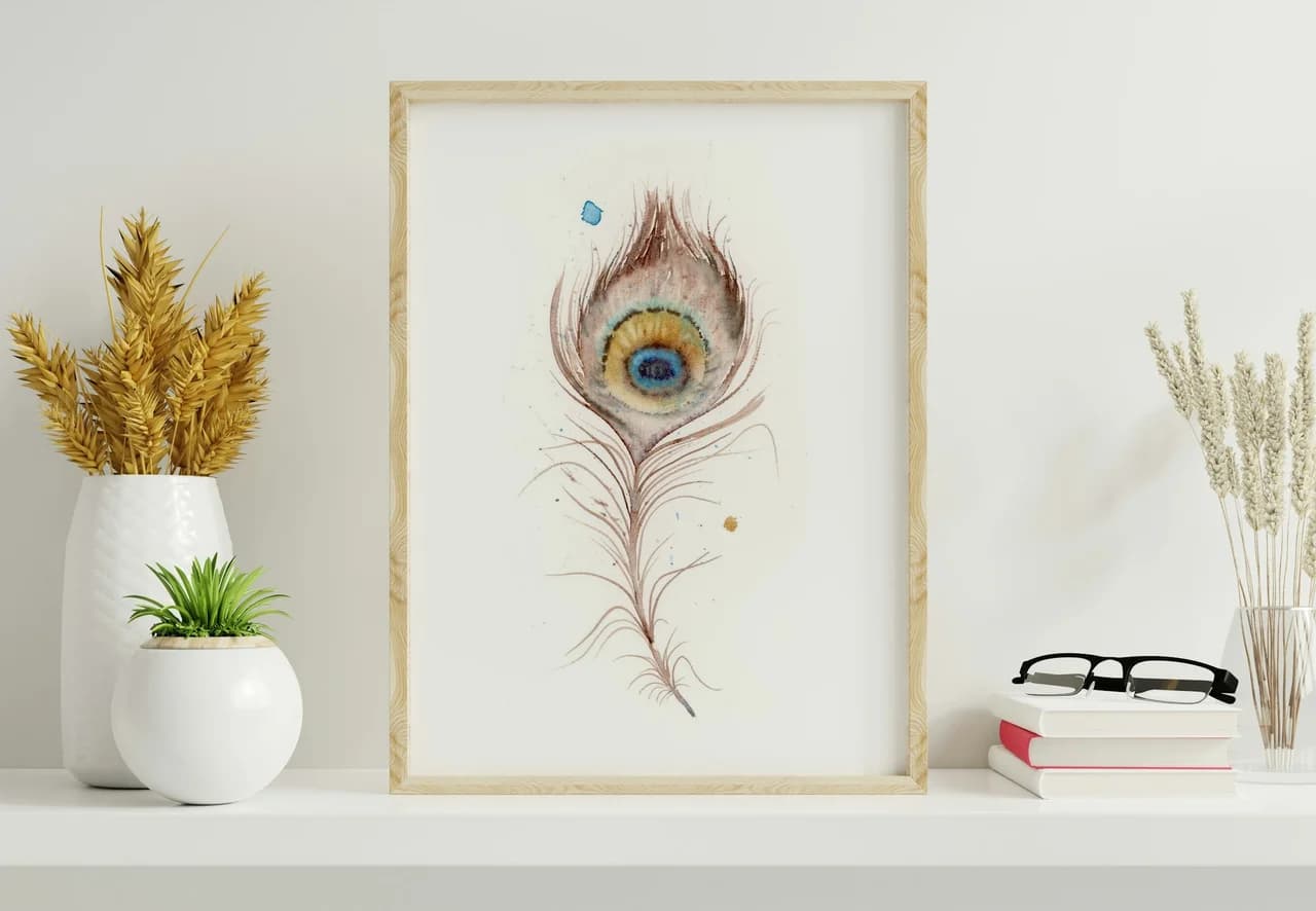 Peacock Inspired shown in a room setting