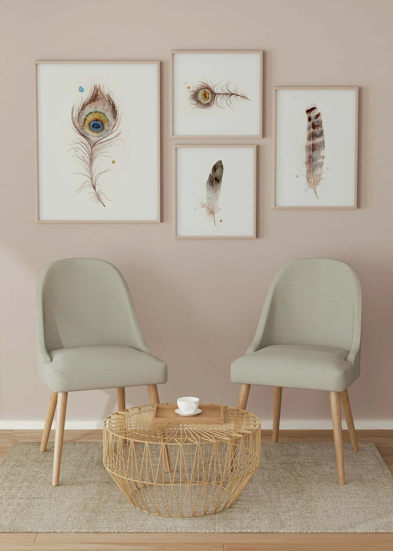 Peacock Inspired shown in a room setting