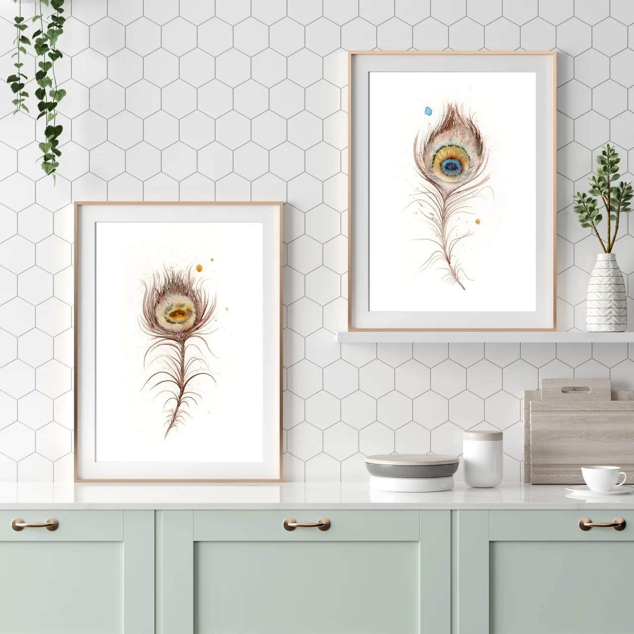 Peacock Inspired shown in a room setting