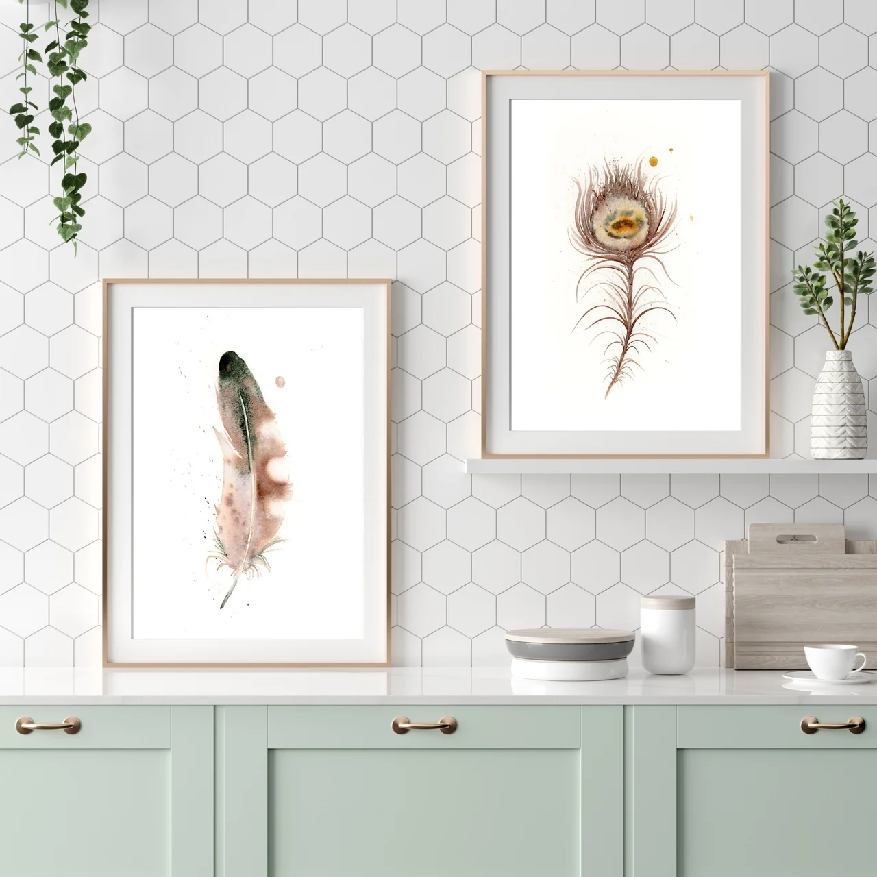 Peacock shown in a room setting