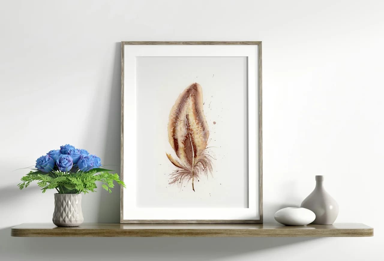 Spoonbill shown in a room setting