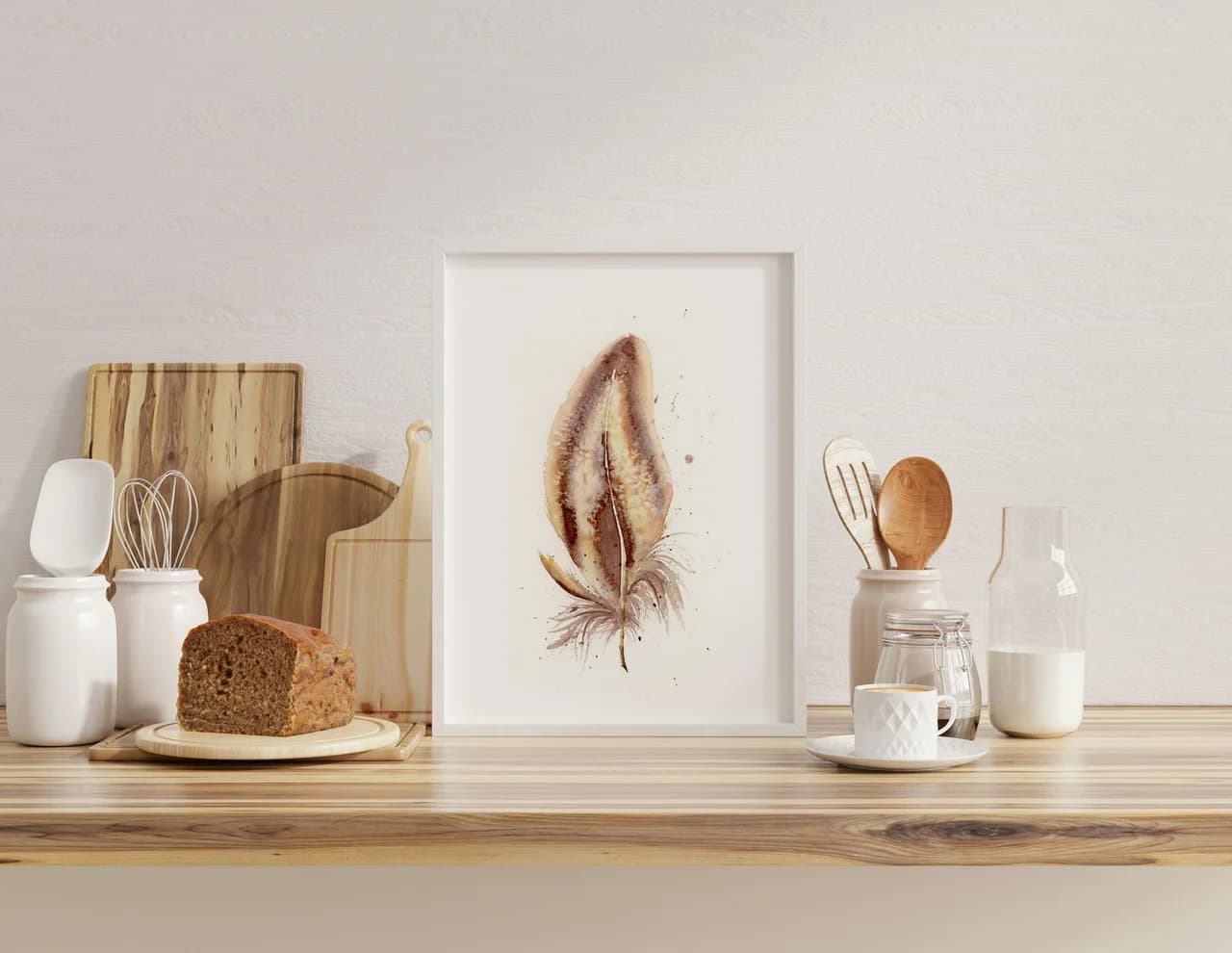Spoonbill shown in a room setting