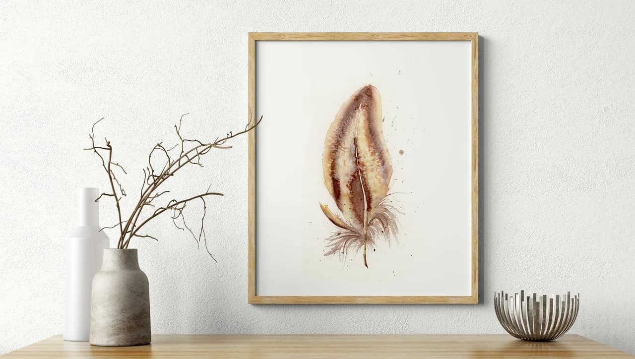 Spoonbill shown in a room setting