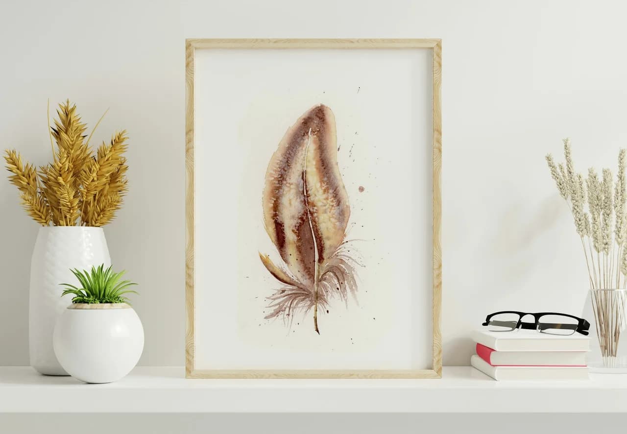 Spoonbill shown in a room setting