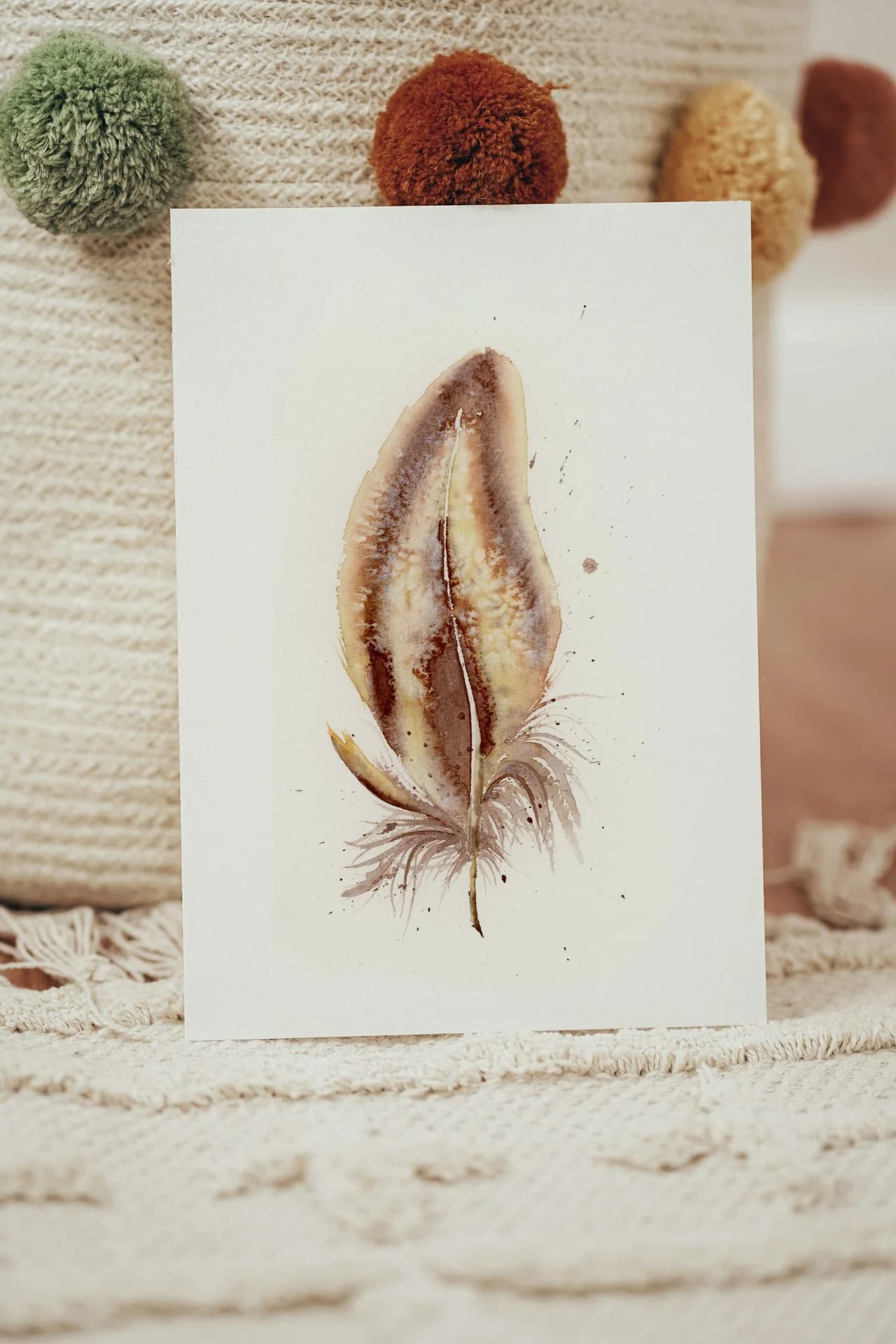 Spoonbill shown in a room setting