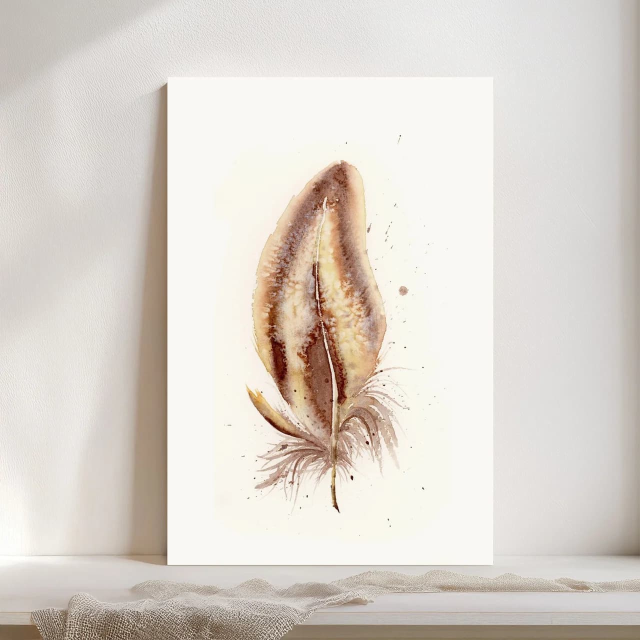 Spoonbill shown in a room setting
