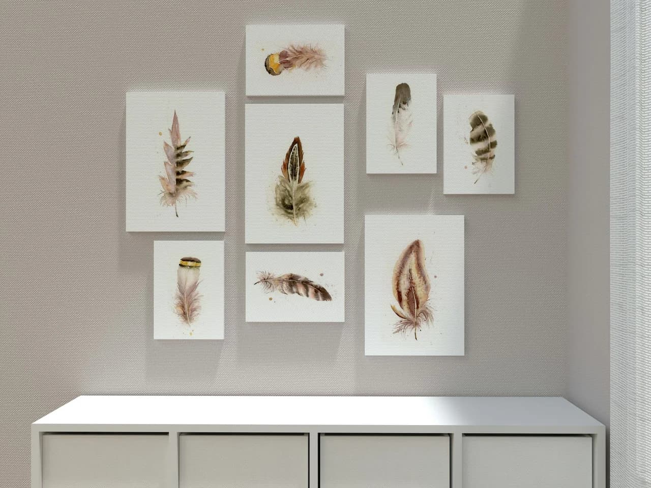 Spoonbill shown in a room setting