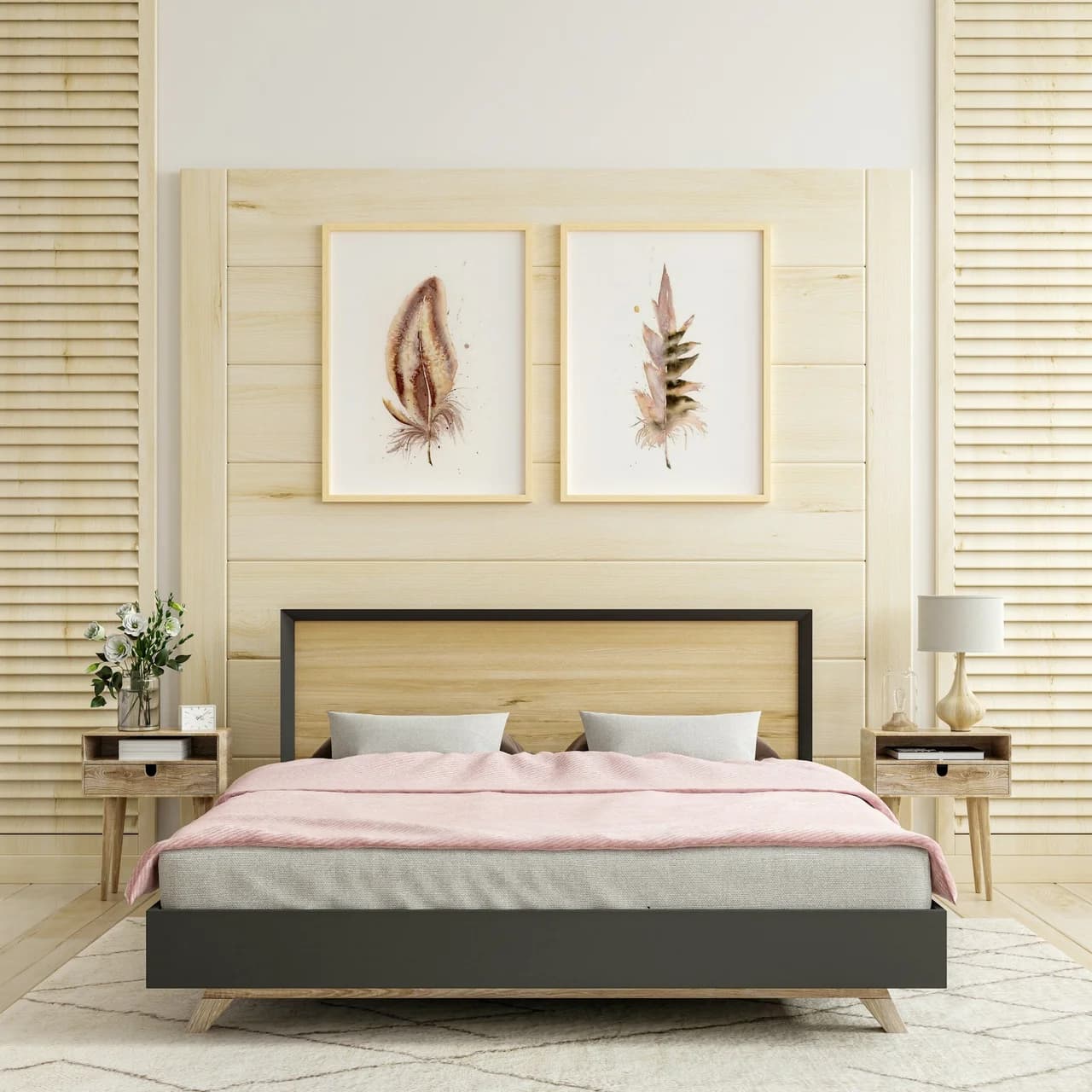 Spoonbill shown in a room setting