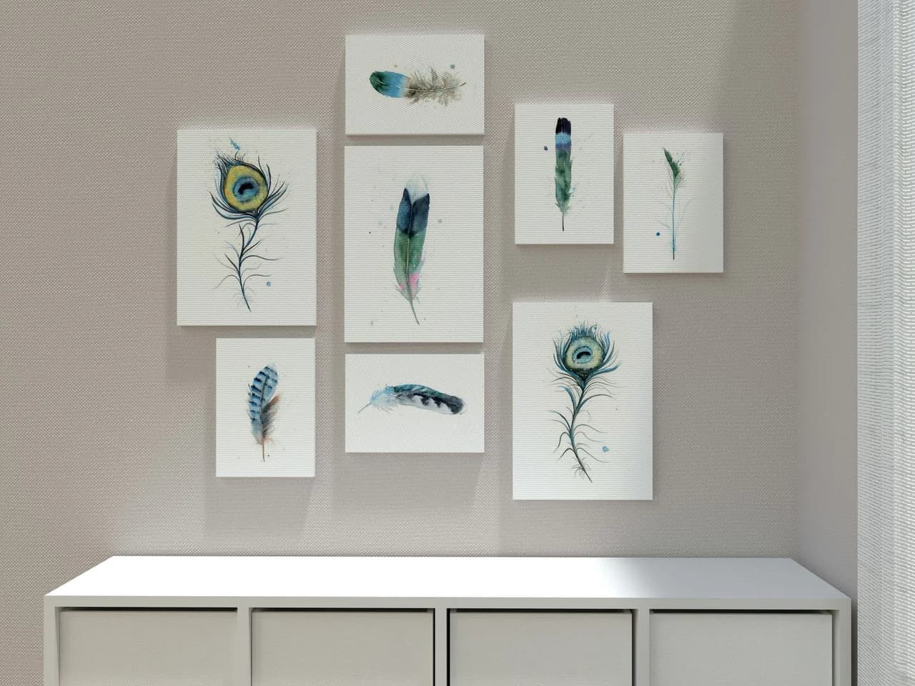 Peacock shown in a room setting