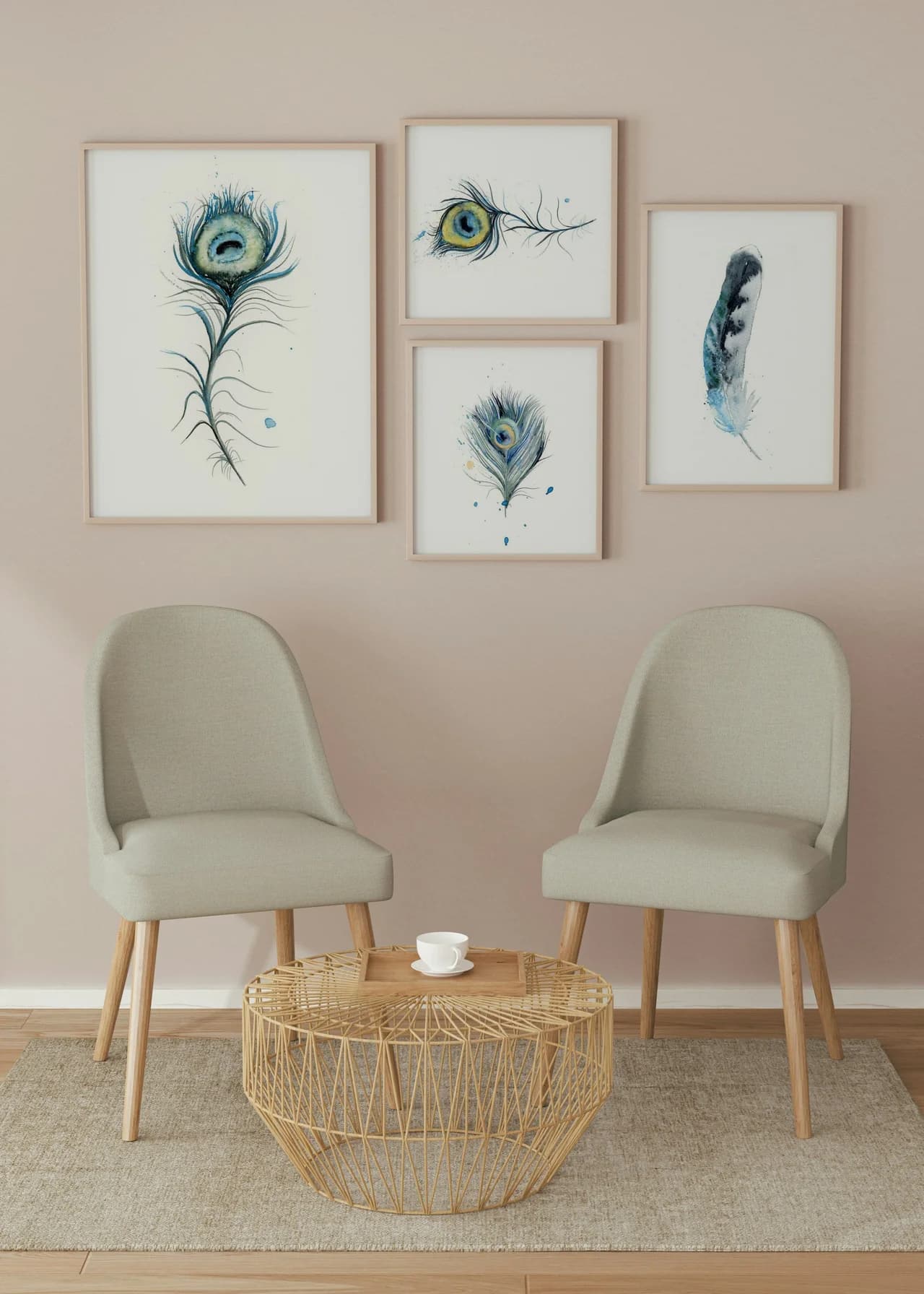 Peacock shown in a room setting