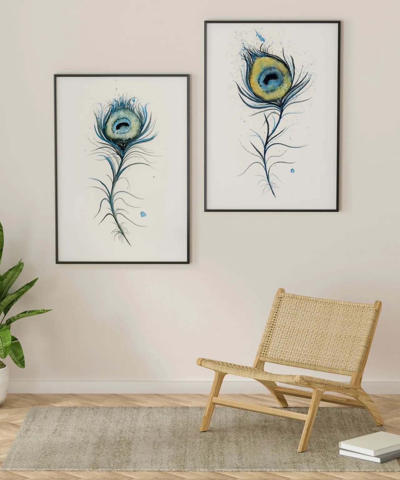 Peacock shown in a room setting