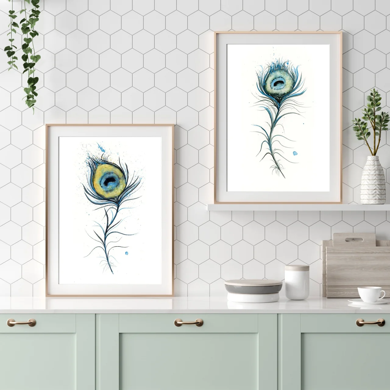 Peacock shown in a room setting