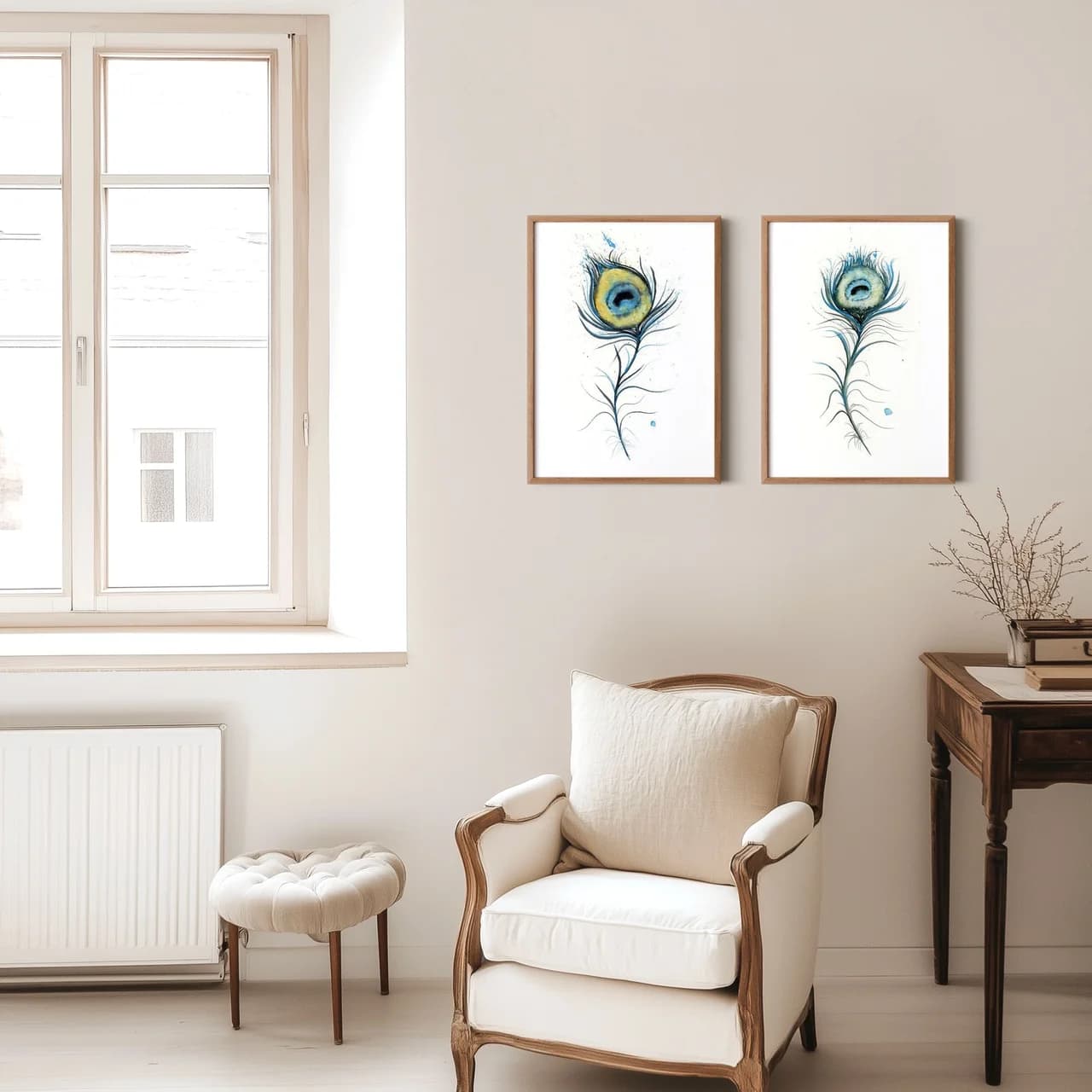 Peacock shown in a room setting