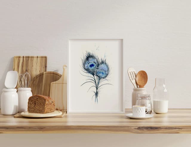 Peacock shown in a room setting