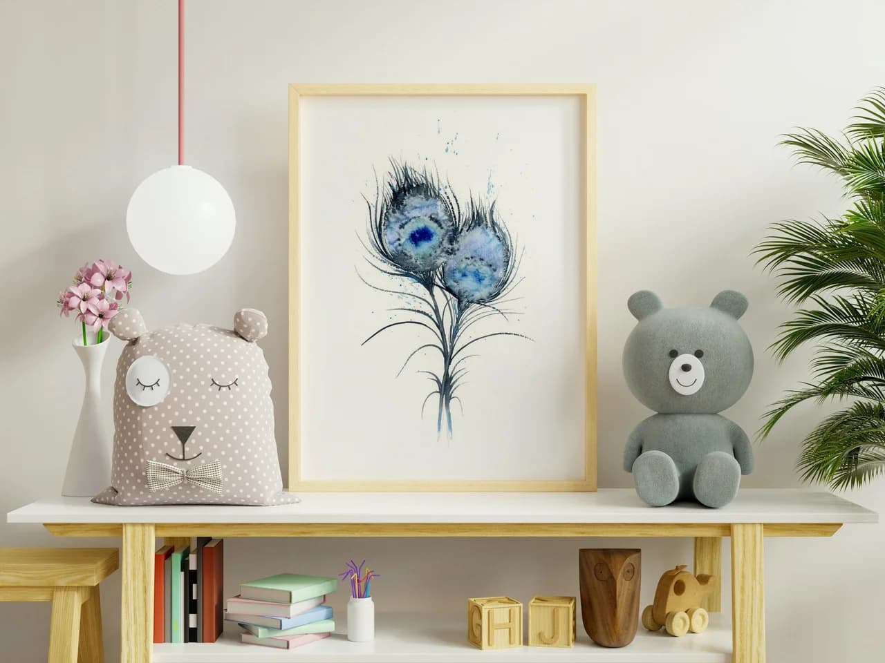 Peacock shown in a room setting