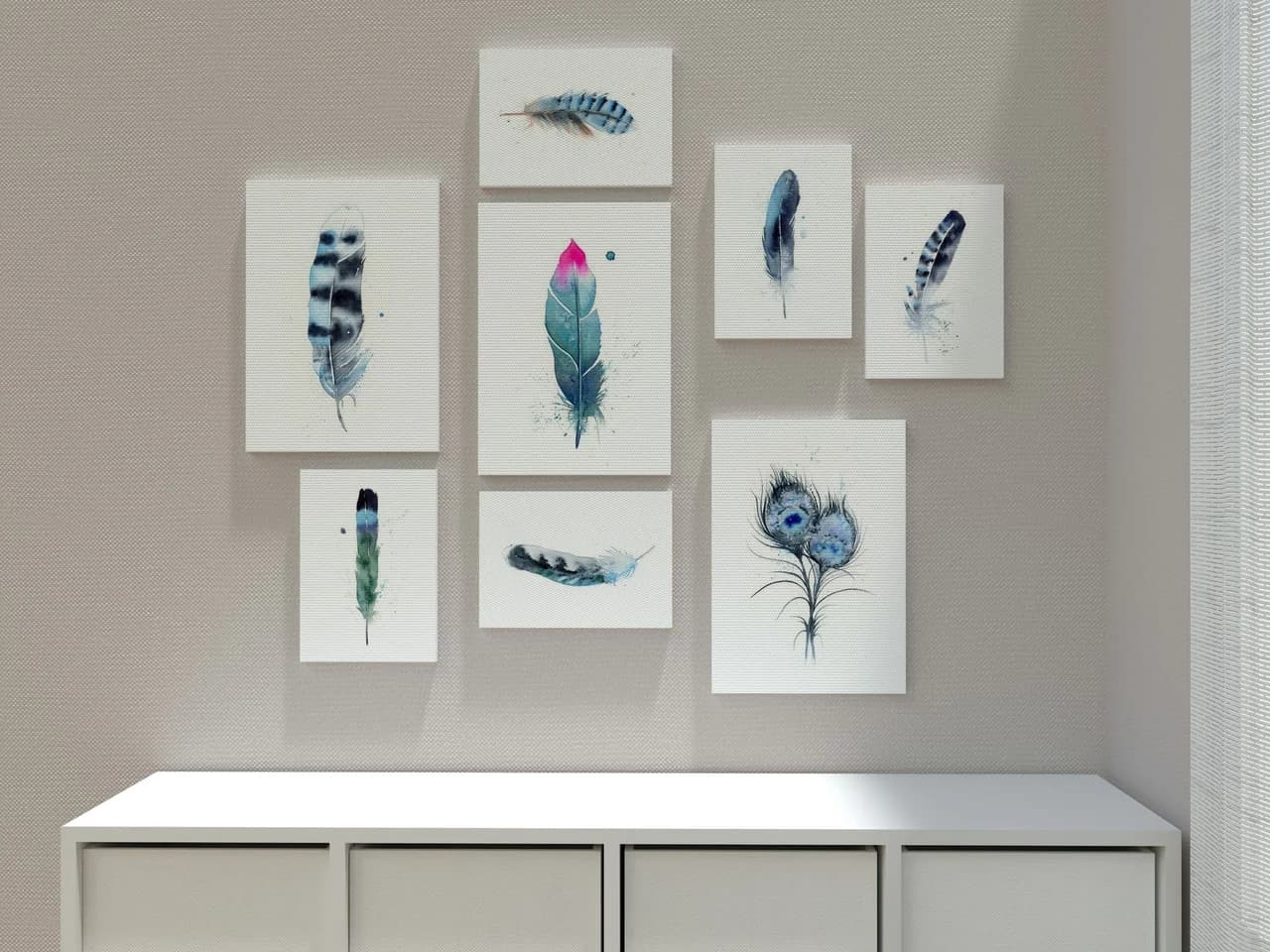 Peacock shown in a room setting