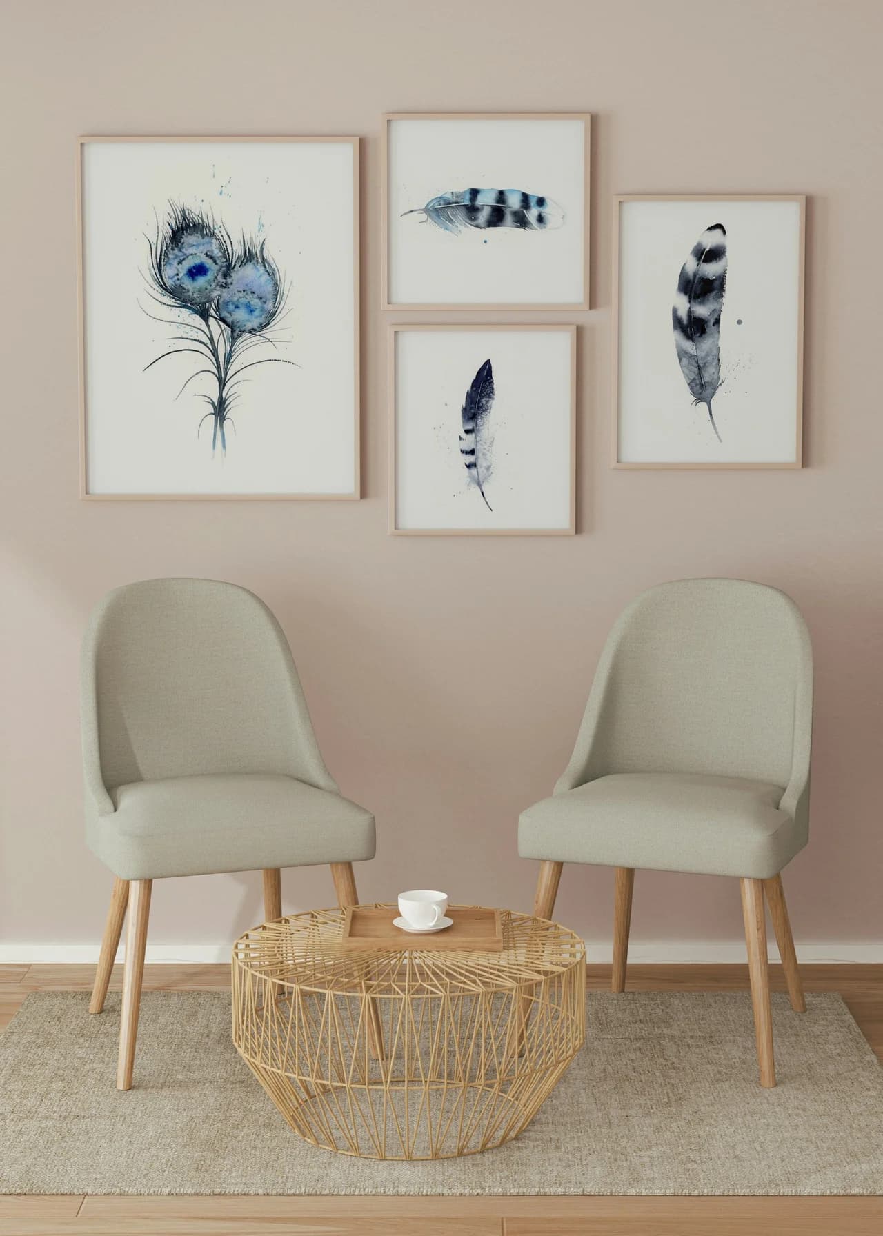 Peacock shown in a room setting