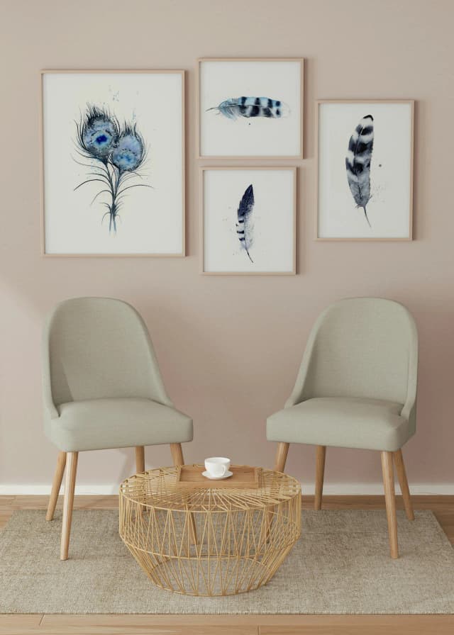 Peacock shown in a room setting
