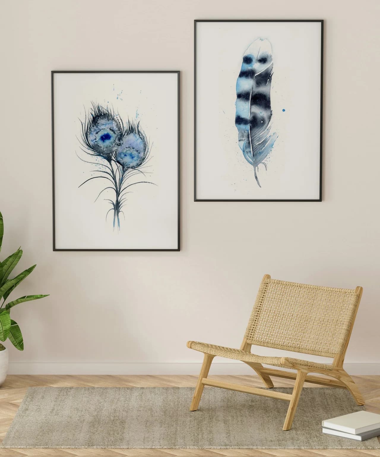 Peacock shown in a room setting