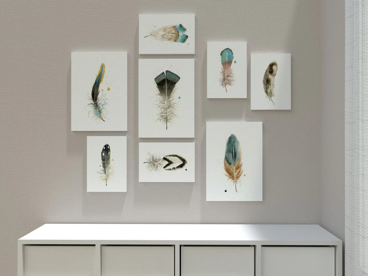 Harlequin Duck shown in a room setting