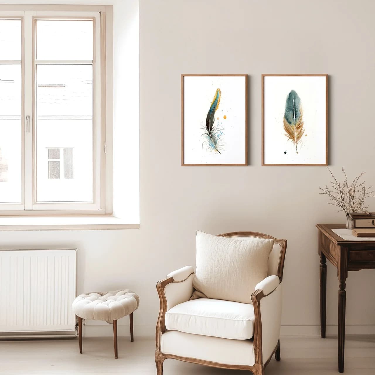Harlequin Duck shown in a room setting