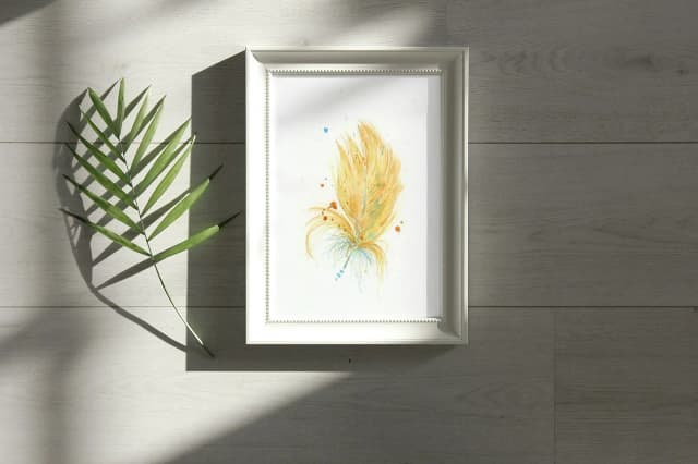 American Goldfinch shown in a room setting