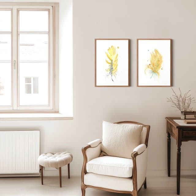 American Goldfinch shown in a room setting