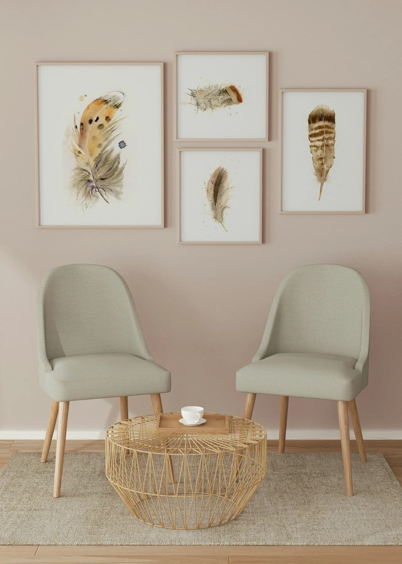 Great Horned Owl shown in a room setting