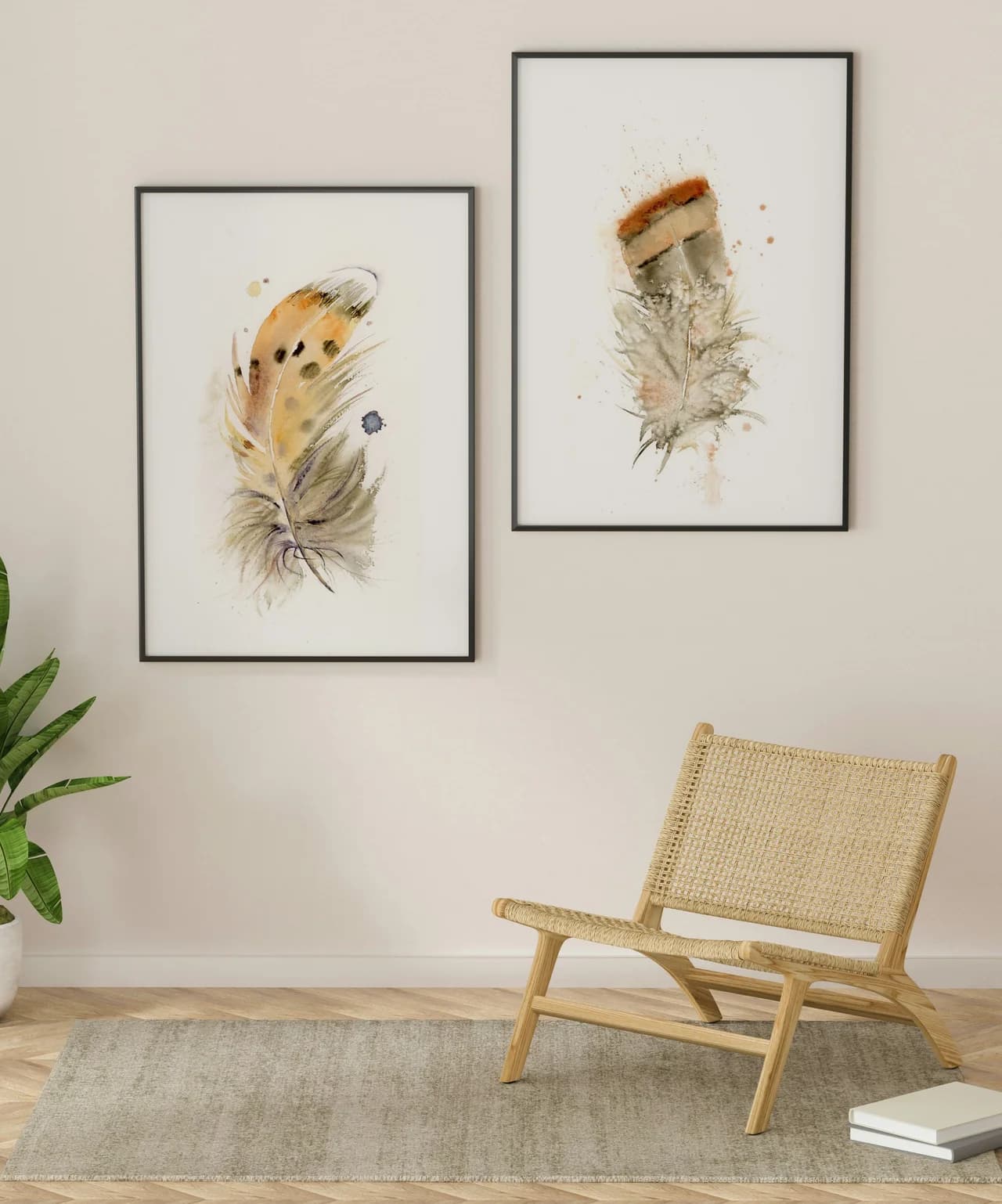 Great Horned Owl shown in a room setting