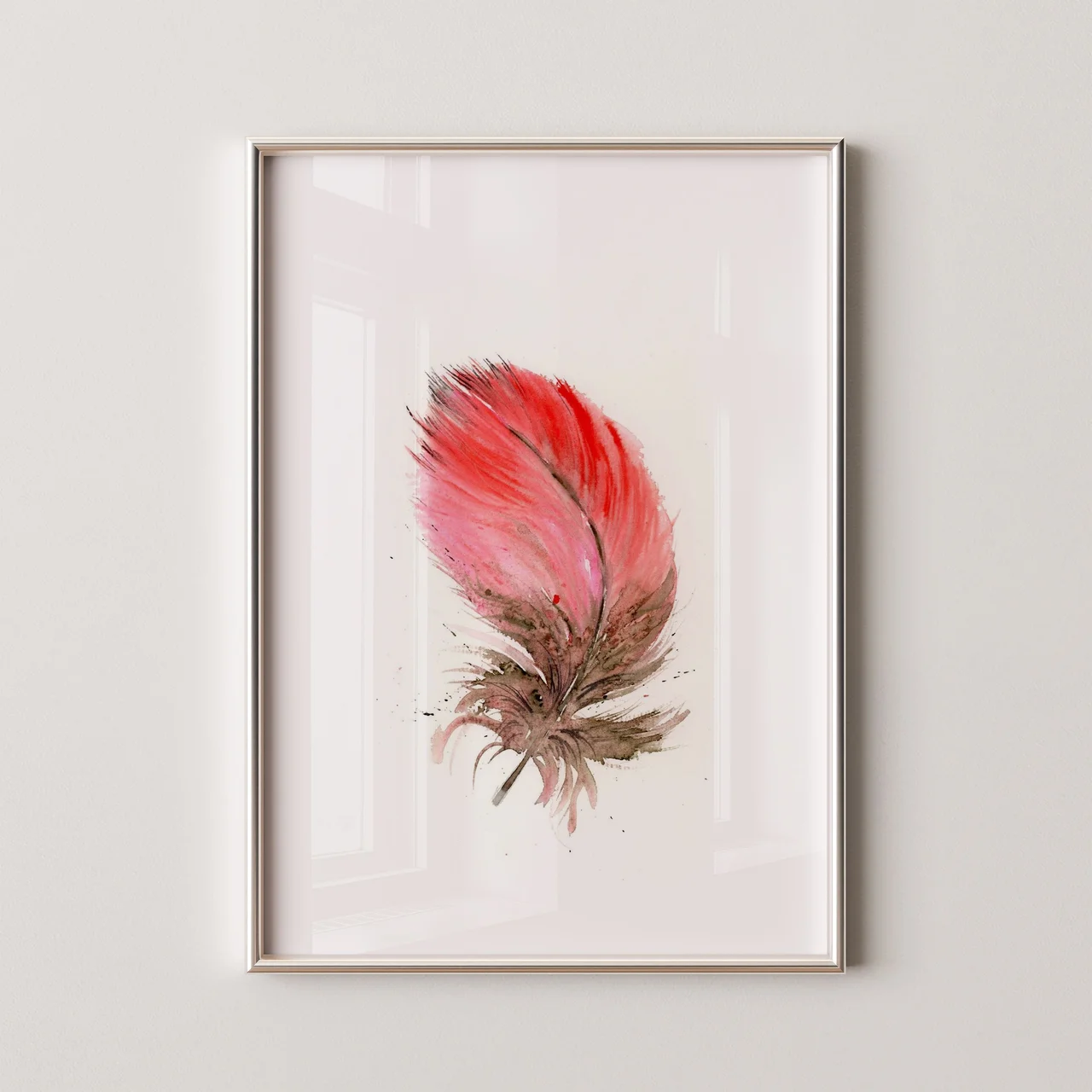 Scarlet Macaw shown in a room setting