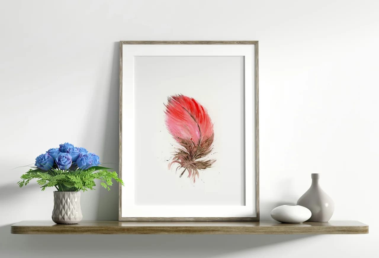 Scarlet Macaw shown in a room setting