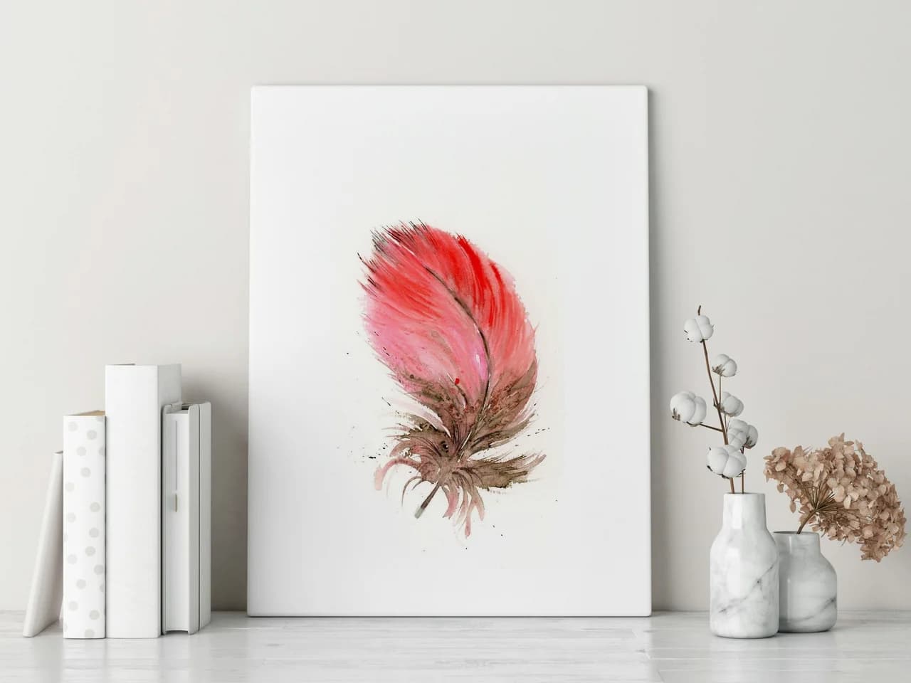 Scarlet Macaw shown in a room setting