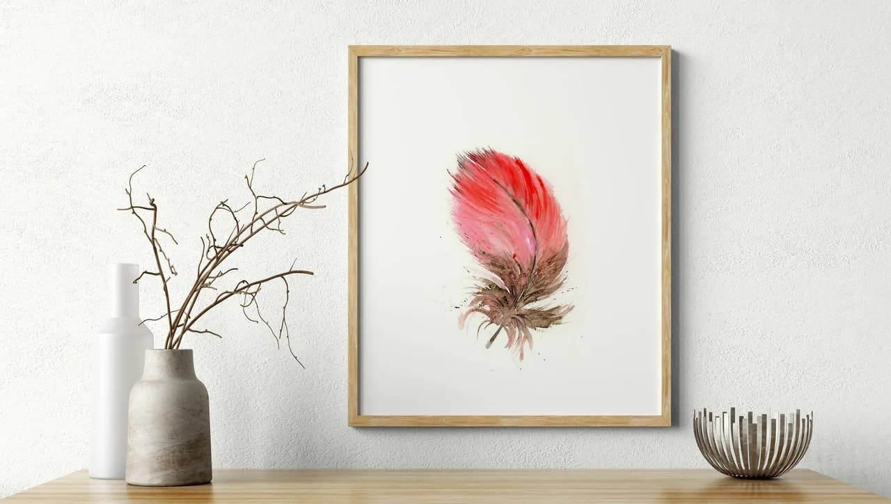 Scarlet Macaw shown in a room setting