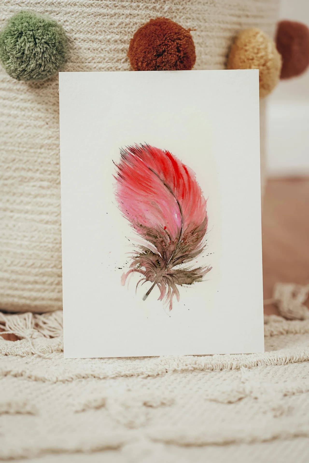 Scarlet Macaw shown in a room setting