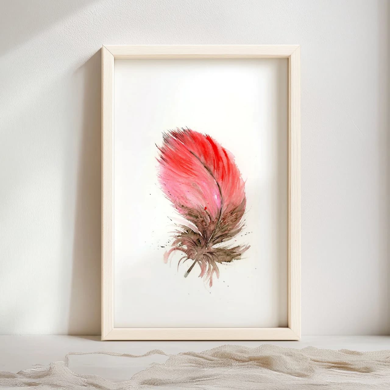 Scarlet Macaw shown in a room setting