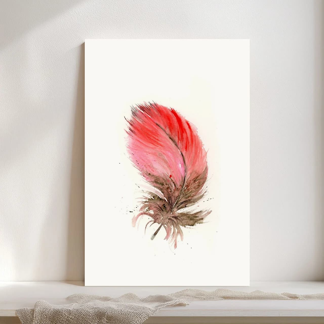 Scarlet Macaw shown in a room setting