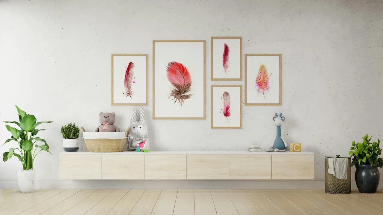 Scarlet Macaw shown in a room setting