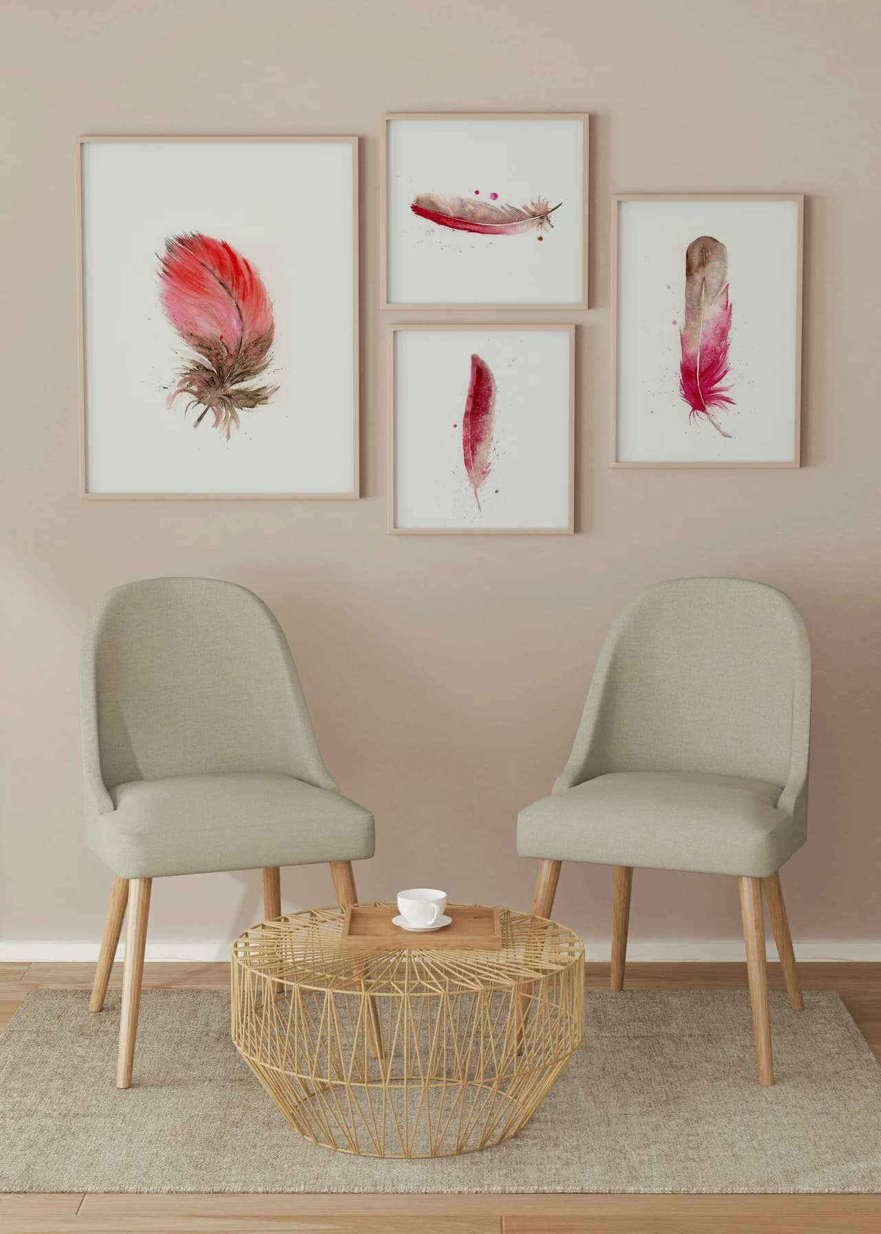 Scarlet Macaw shown in a room setting