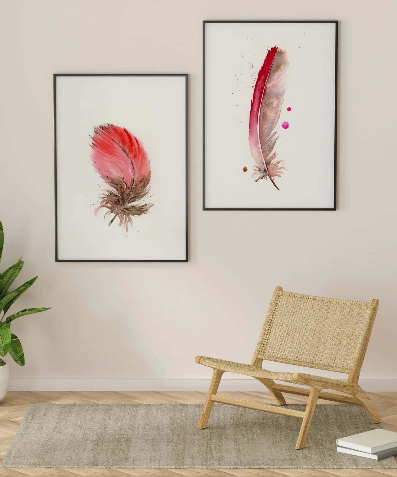 Scarlet Macaw shown in a room setting