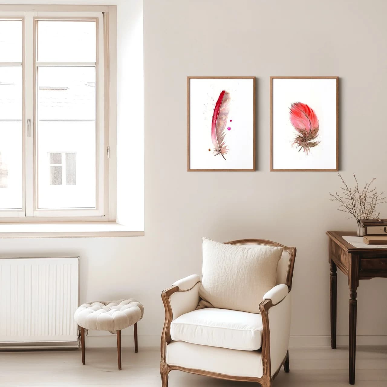 Scarlet Macaw shown in a room setting