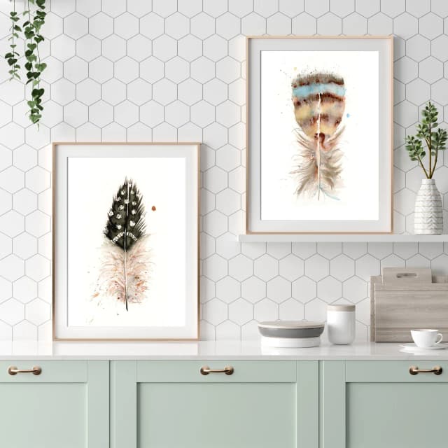 American Kestrel shown in a room setting