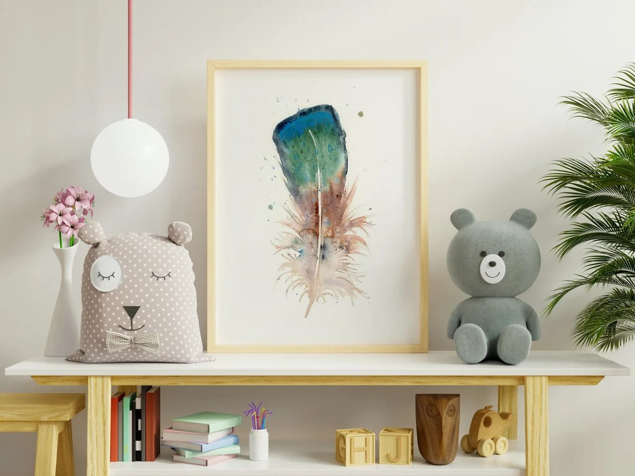 Duck shown in a room setting