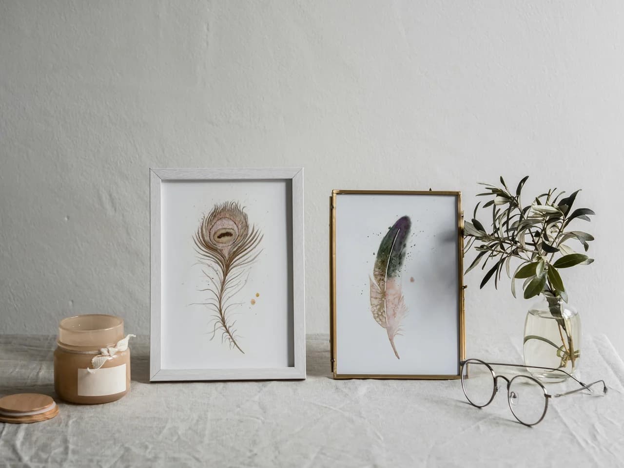 Peafowl shown in a room setting