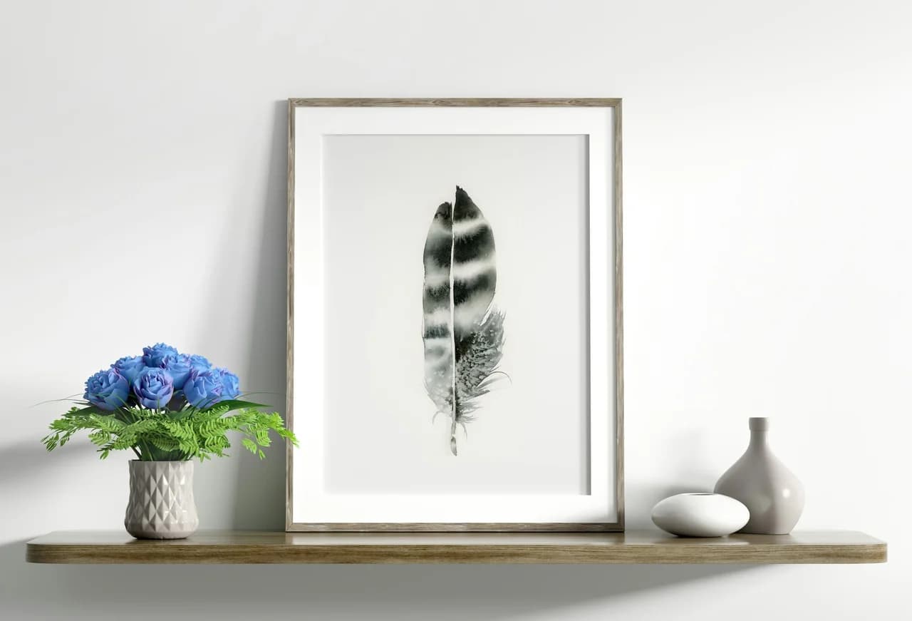 Hawk shown in a room setting
